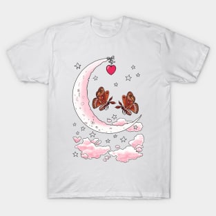 Moths and the Moon Valentine T-Shirt